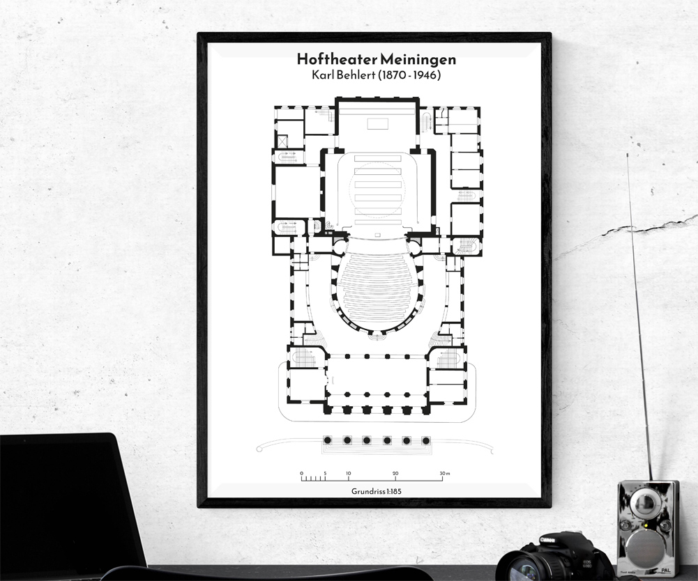 Poster Hoftheater Meiningen Karl Behlert Grundriss