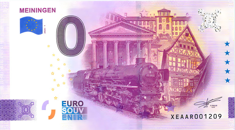 Null-Euro-Schein MeiningenSilber