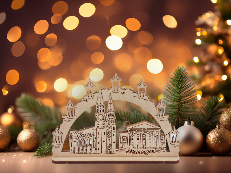 Mini Schwibbogen Meiningen unbeleuchtet (9 cm)