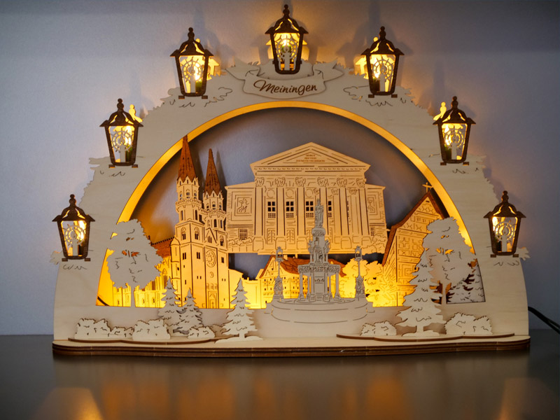 Schwibbogen Meiningen mit LED Beleuchtung