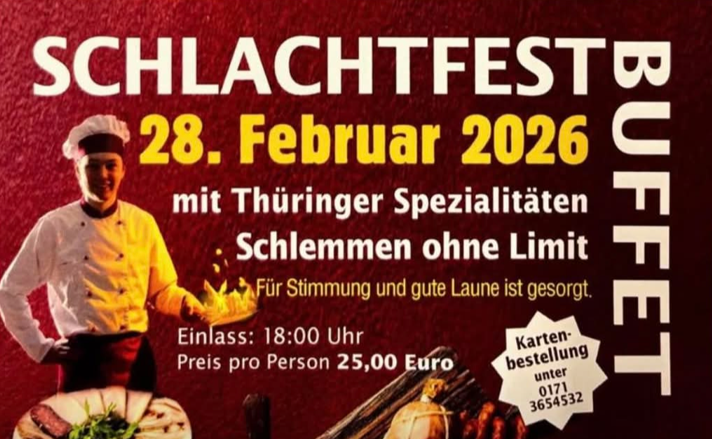 Schlachtfest-Buffet mit Thüringer Spezialitäten