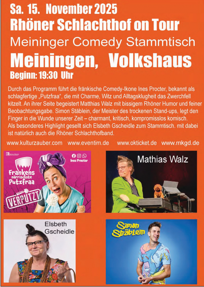Meininger Comedy Stammtisch  - Rhöner Schlachthof on Tour