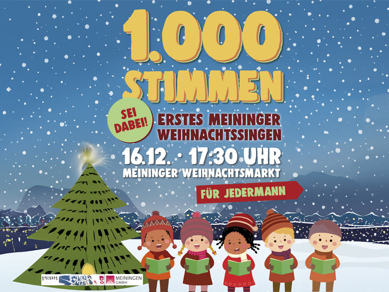 Erstes Meininger Weihnachtssingen Lasst uns froh und munter sein – gemeinsam singen wir auf dem Meininger Marktplatz